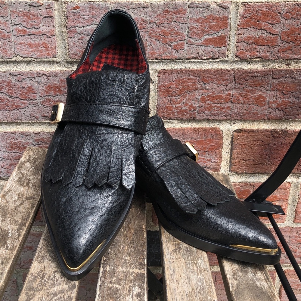 Park & James Italian Gold Pointed Toe Loafer